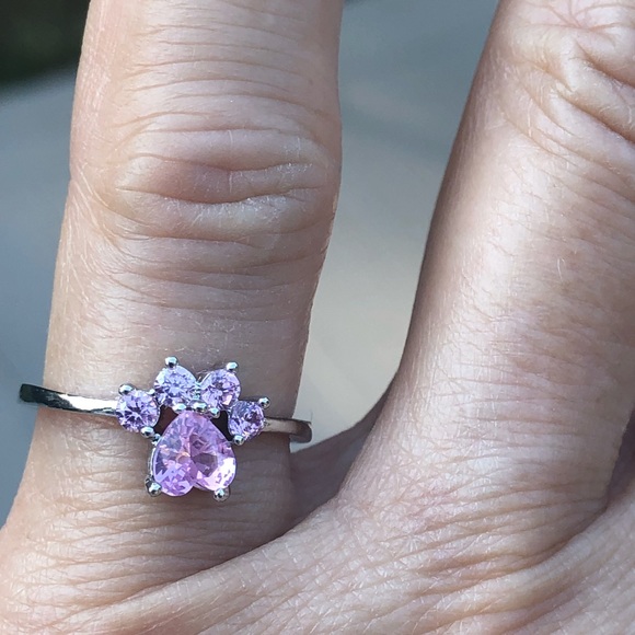 New dog cat paw ring adjustable 925 silver marked. - Picture 3 of 5